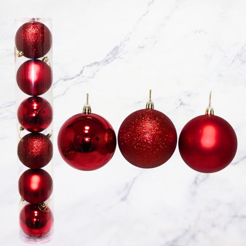 BZ-71639 ESFERA 8CM ROJA X6 - Imagen 1