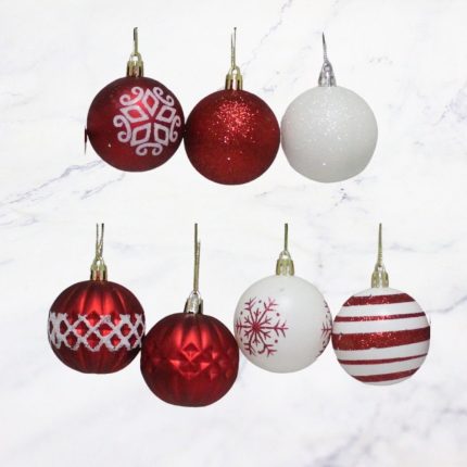 ESFERA 6CM BLANCOROJO X16